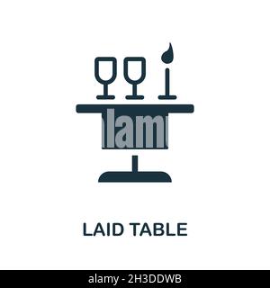 Symbol „Laid Table“. Monochromes Schild aus der Restaurantsammlung. Creative Laid Table Icon Illustration für Web-Design, Infografiken und vieles mehr Stock Vektor