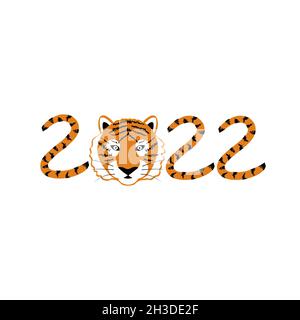 Chinesisches Neujahr 2022, Jahr des Tigers. Stock Vektor