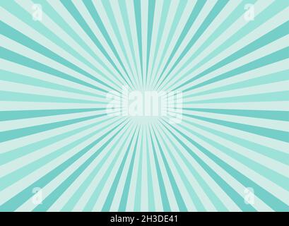 Sonnenlicht Retro horizontaler Hintergrund. Pulverblaue Farbe Burst Hintergrund. Fantasy-Vektor-Illustration. Hintergrund des Strahlmusters der magischen Sonne. Altes pape Stock Vektor