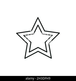 vektor Umriss Stern Symbol, weihnachtsstern für Weihnachtsbaum, isoliert. Stock Vektor