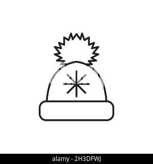 Vektor-weihnachts-Symbol. Illustration zum neuen Jahr. Wintermütze. Stock Vektor