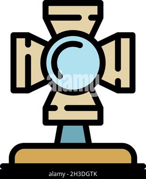 Spotlight-Symbol für Filme. Kontur Film Spotlight Vektor Symbol Farbe flach isoliert Stock Vektor