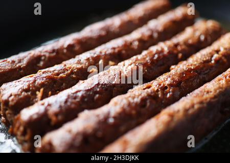 Nahaufnahme des leckeren und saftigen lula Kebab Stockfoto