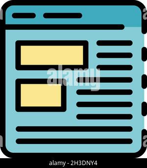 Web-Advetizment-Symbol. Kontur Web-Fortschritt Vektor-Symbol Farbe flach isoliert Stock Vektor
