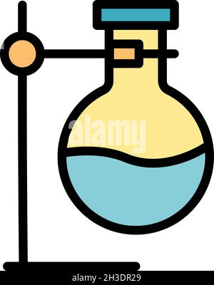 Symbol für Röhrentestkolben. Konturrohr Testkolben Vektor Symbol Farbe flach isoliert Stock Vektor