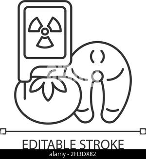 Strahlung in Lebensmitteltests lineares Symbol Stock Vektor