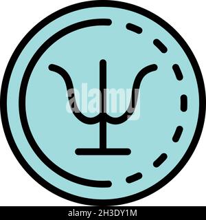 Psychologie Zeichen in einem Kreis Symbol. Skizzieren Psychologie Zeichen in einem Kreis Vektor Symbol Farbe flach isoliert Stock Vektor