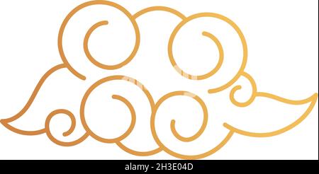 Element mit Wolkenmuster. Goldener dekorativer orientalischer Stil Stock Vektor