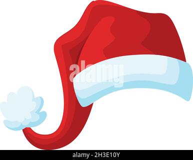 weihnachtsmann Kostüm roter Hut im Cartoon-Stil Stock Vektor