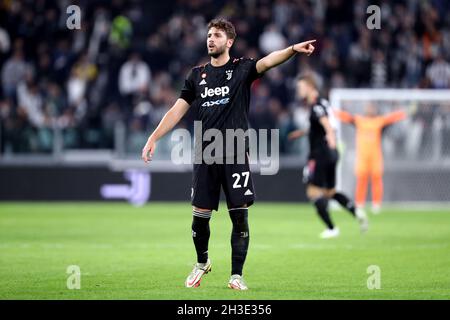 Manuel Locatelli von Juventus FC zeigt in der Serie Ein Spiel zwischen Juventus FC und uns Sassuolo. Stockfoto