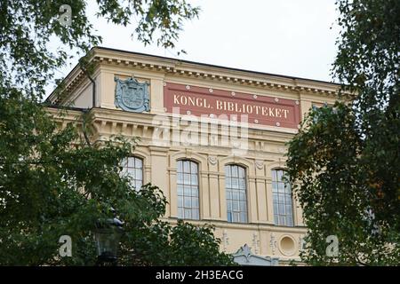 Die Nationalbibliothek von Schweden in Humlegården in Stockholm, Schweden. Die Nationalbibliothek Schwedens (Kungliga biblioteket, KB, was soviel wie 'die königliche Bibliothek' bedeutet) ist Schwedens Nationalbibliothek. Stockfoto