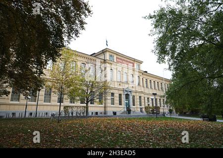 Die Nationalbibliothek von Schweden in Humlegården in Stockholm, Schweden. Die Nationalbibliothek Schwedens (Kungliga biblioteket, KB, was soviel wie 'die königliche Bibliothek' bedeutet) ist Schwedens Nationalbibliothek. Stockfoto