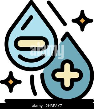 Symbol für die rechte Blutgruppe. Kontur Rh Blutgruppe Vektor Symbol Farbe flach isoliert Stock Vektor
