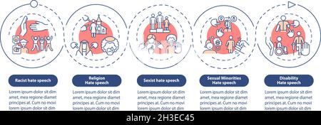 Vorlage für Infografik „Hassverbrechen gegen Vektor“ Stock Vektor