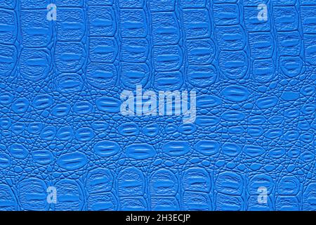Blaue Krokodillederstruktur. Abstrakter Hintergrund für Design. Stockfoto