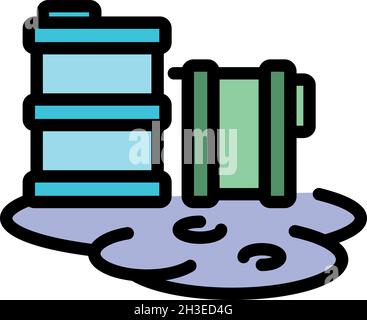 Symbol für nukleare Barrel-Gefahr. Kontur nuklearen Barrel Gefahr Vektor Symbol Farbe flach isoliert Stock Vektor