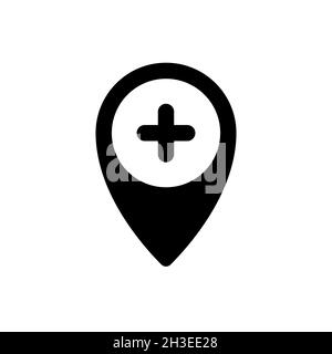 PIN-Symbol plus. Einfaches Design Stock Vektor