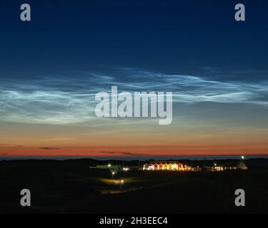 Nächtliche Wolken an der Nordseeküste Stockfoto