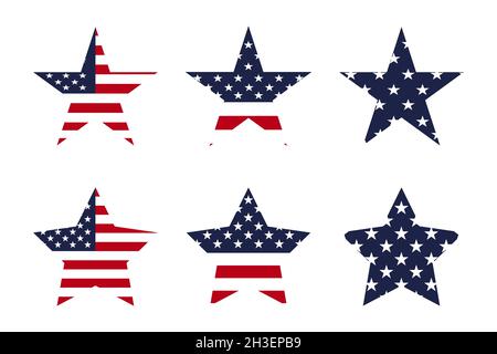 USA Stars Icon Set. Urlaubskonzept USA Stock Vektor