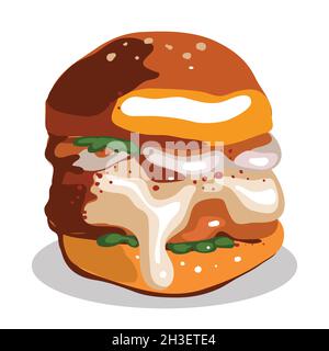 Vektorgrafik Burger mit Käse Stock Vektor