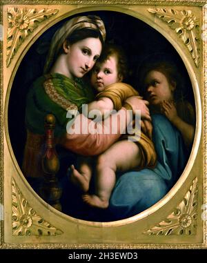 Madonna della seggiola - Madonna des Stuhls 1770 von Anton Raphael Mengs, Aussig Bohemia 1728 - Rom 1779 , Italien, Italienisch, Stockfoto