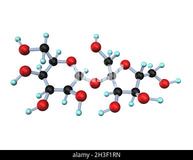 Molecule Sugar 3D Stockfoto