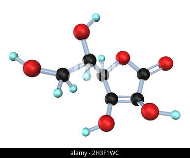 Molekül Vitamin C 3D Stockfoto