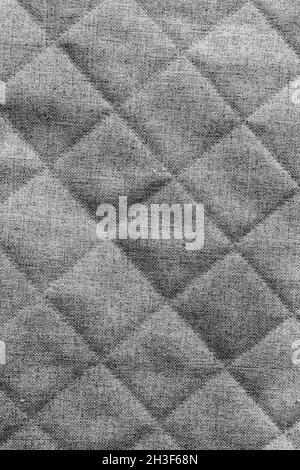 Graues gestepptes Stoffmuster, vertikale Fototextur im Hintergrund Stockfoto