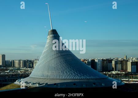 Szenen aus nur-Sultan (ehemals Astana), der Hauptstadt Kasachstans in Zentralasien. Stockfoto