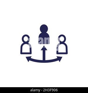 Broker, Symbol eines Drittanbieters in Weiß Stock Vektor