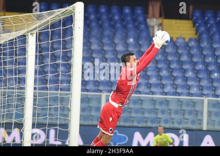 Genua, Italien. Oktober 2021. EMIL AUDERO (Sampdoria) während des Spiels UC Sampdoria gegen Atalanta BC, italienische Fußballserie A in Genua, Italien, 27 2021. Oktober Quelle: Independent Photo Agency/Alamy Live News Stockfoto