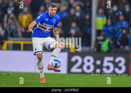 Genua, Italien. Oktober 2021. Julian Chabot (Samdpria) während des UC Sampdoria vs Atalanta BC, italienische Fußballserie A Spiel in Genua, Italien, Oktober 27 2021 Quelle: Independent Photo Agency/Alamy Live News Stockfoto