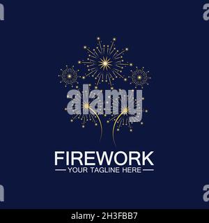 Firework Logo Design Vektorvorlage Stock Vektor