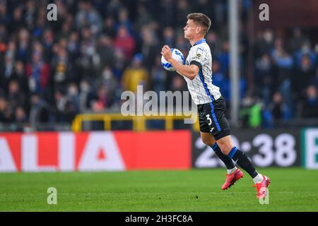 Genua, Italien. Oktober 2021. Joakim Maehle (Atalanta) während des UC Sampdoria vs Atalanta BC, italienische Fußballserie A Spiel in Genua, Italien, Oktober 27 2021 Quelle: Independent Photo Agency/Alamy Live News Stockfoto