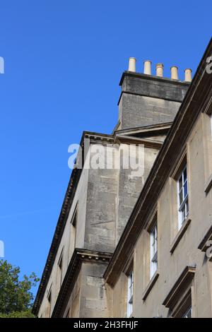 Architektur in Bath, der einzigen Stadt Großbritanniens, die zum Weltkulturerbe gehört Stockfoto