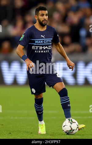 27. Oktober 2021; City of London Stadium, London, England; Carabao Cup Fußball, West Ham gegen Manchester City; Riyad Mahrez von Manchester City Stockfoto