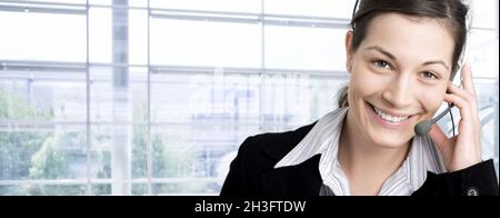 Happy Customer Service Representative Stockfoto