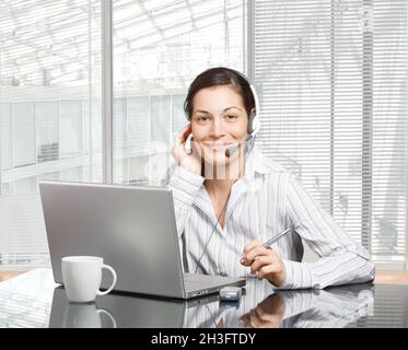 Bediener im Headset Stockfoto