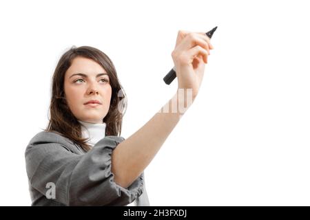 Junge Geschäftsfrau Zeichnung. Stockfoto