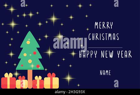 Frohe Weihnachten Und Ein Glückliches Neues Jahr Stock Vektor