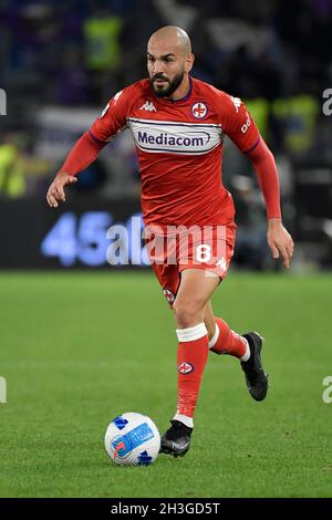 Roma, Italien. Oktober 2021. Riccardo Saponara von ACF Fiorentina während des Fußballspiels der Serie A zwischen SS Lazio und ACF Fiorentina im Olimpico-Stadion in Rom (Italien), 27. Oktober 2021. Foto Antonietta Baldassarre/Insidefoto Kredit: Insidefoto srl/Alamy Live News Stockfoto