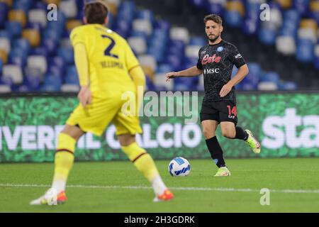 Napoli, Italien. Oktober 2021. Dries Mertens von SSC Napoli während des Fußballspiels der Serie A 2021/2022 zwischen SSC Napoli und dem FC Bologna im Stadion Diego Armando Maradona in Napoli (Italien), 28. Oktober 2021. Foto Cesare Purini/Insidefoto Kredit: Insidefoto srl/Alamy Live News Stockfoto