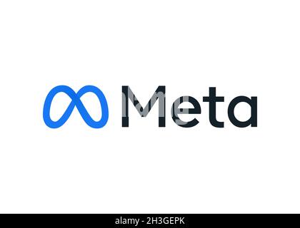 Neuer Name und neues Logo von Facebook Inc. Ist nun Meta Inc. M. Zuckerberg gab anlässlich der jährlichen Facebook Connect 2021 CO die Umfirmierung des Facebook-Unternehmens zu Meta bekannt Stockfoto
