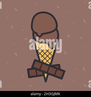 Schokoladen-Eis-Kegel - Vektorgrafik Stock Vektor
