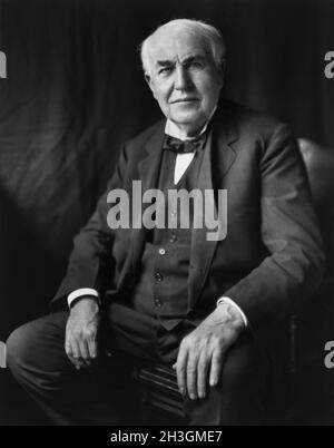 Thomas Alva Edison (1847-1931), American Inventor, Half-length Seated Portrait, Louis Bachrach, Bachrach Studios, 1922 Stockfoto