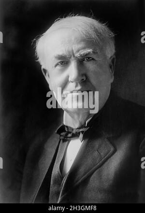 Thomas Alva Edison (1847-1931), American Inventor, Head and Shoulders Portrait, Detroit Publishing Company, 1920 Stockfoto
