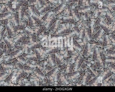 Draufsicht auf die nordkoreanischen Gewonnenbanknoten Stockfoto