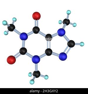 Molecule Caffeine Stockfoto