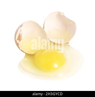 Braune Ei gebrochen Stockfoto