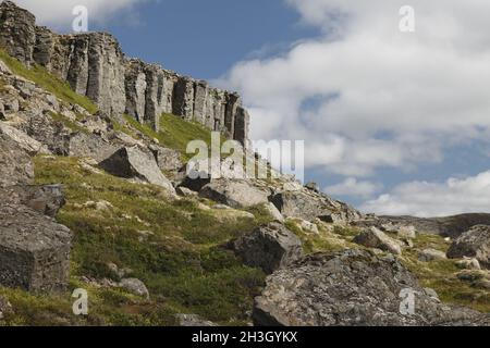 GerÃ uberg Basaltsäulen. Halbinsel SnÃ¦fellsnes Stockfoto